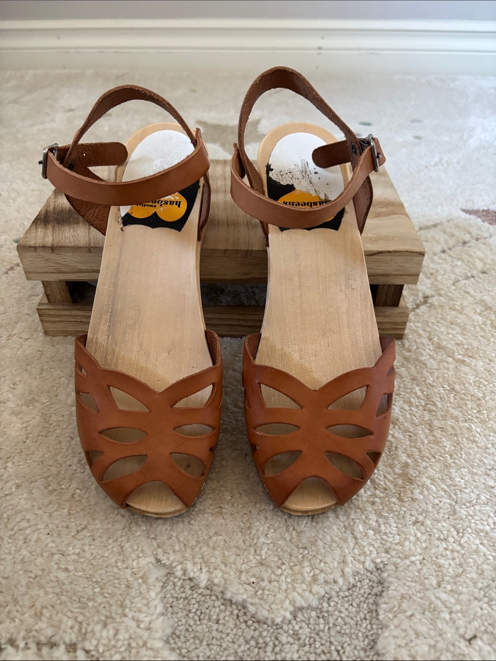 Swedish Hasbeens Lacy Low Heel Sandals